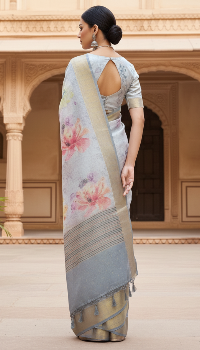 Premium Kotta Silver Shaded Saree