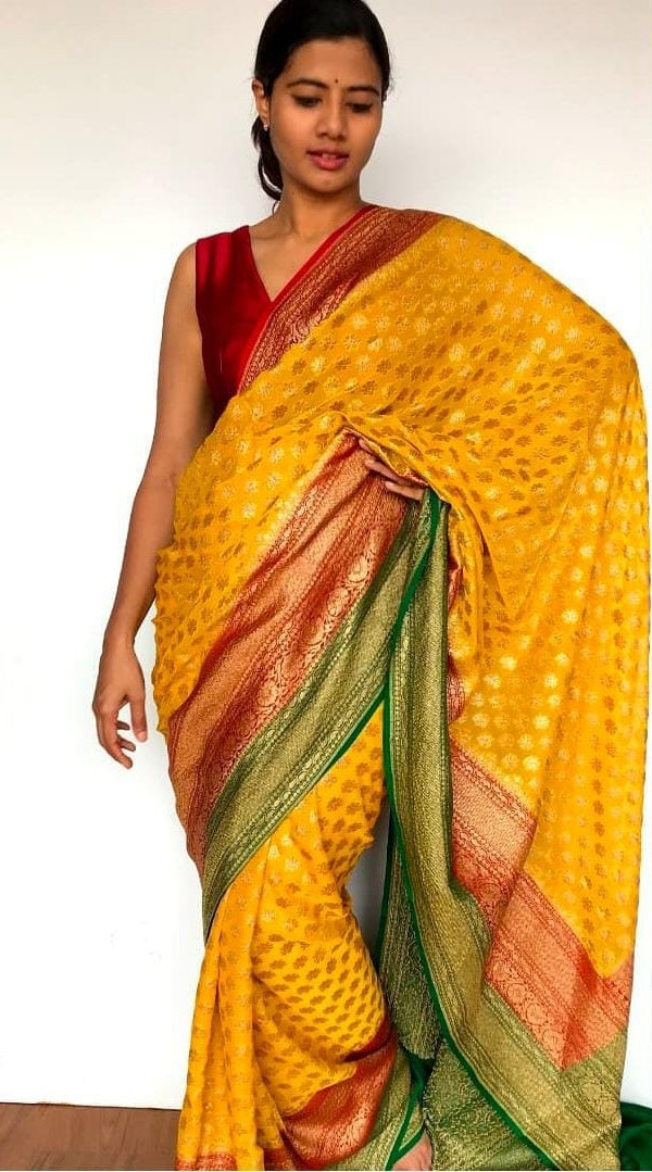 Pure Georgette Khaddi Saree
