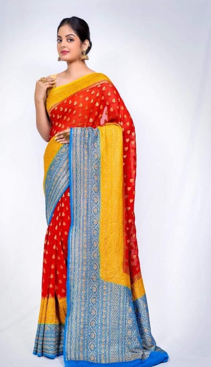 Pure Georgette Khaddi Saree