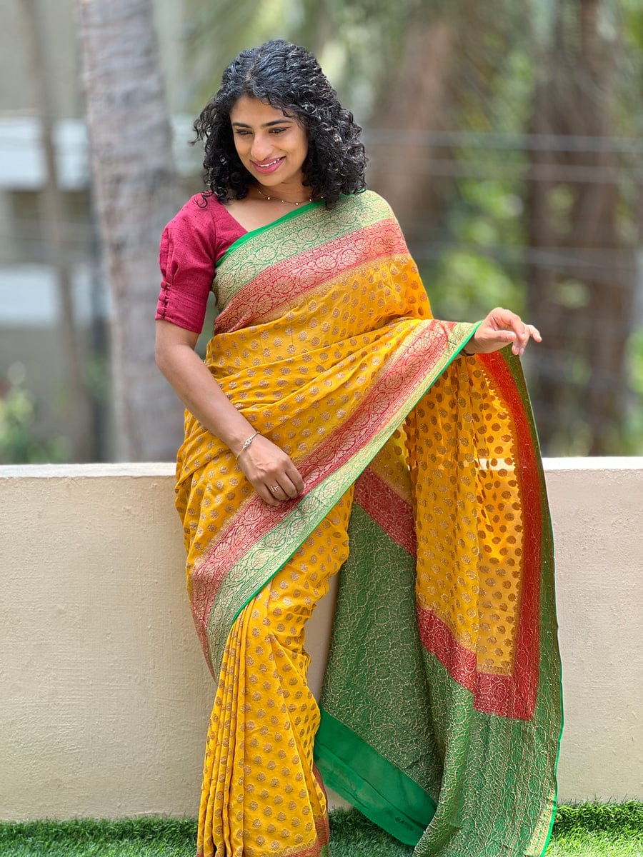 Pure Georgette Khaddi Saree