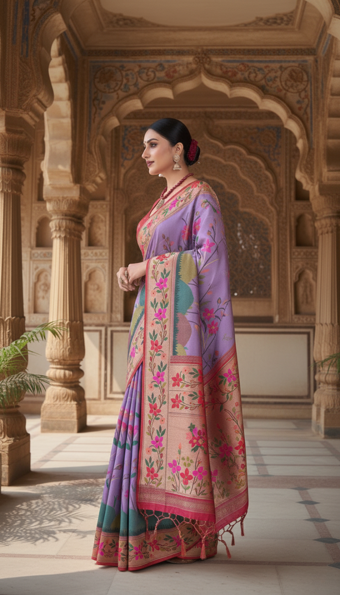 Kanjivaram Style with Banaras Kathan