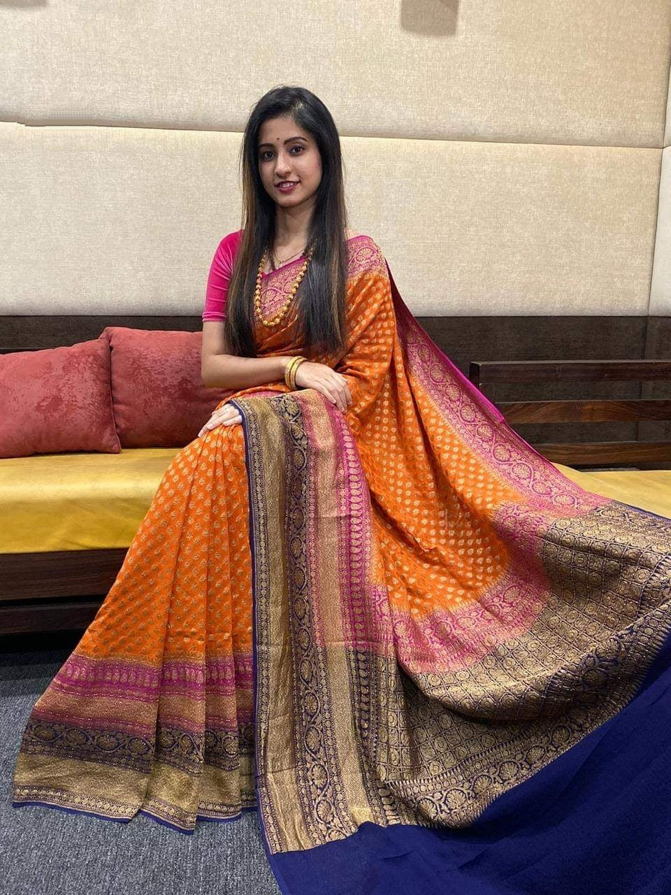 Pure Georgette Khaddi Saree